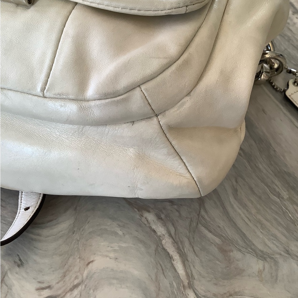 Coach Kristin White Leather Convertible Satchel Crossbody Bag With Hang Tags - Picture 12 of 13